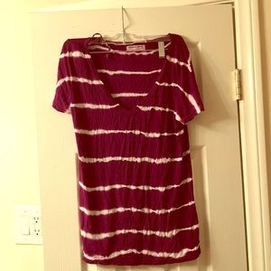 Michael Stars purple and white striped tee